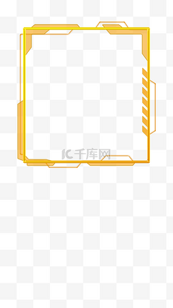 科技感线框图片_金黄色科技感边框