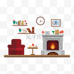 暖冬素材图片_冬天温暖的灰色壁炉