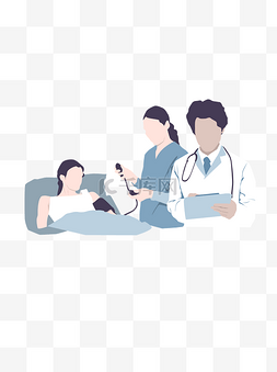 卡通扁平护士量血压元素