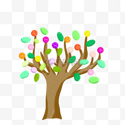 创意彩色树木素材图片_彩色的糖果树木插画