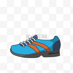 鞋子插画图片_健身器材蓝色鞋子插画