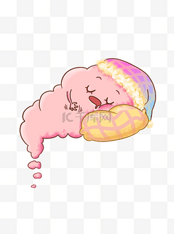 可爱卡通粉色睡觉的云彩