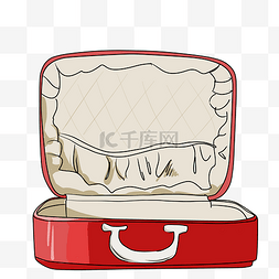 插画行李箱图片_红色的行李箱手绘插画