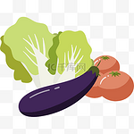 蔬菜蔬果白菜茄子西红柿海报设计元素