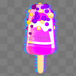 酷炫故障艺术风格的冰淇淋
