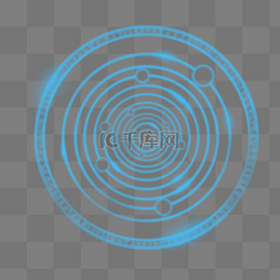 蓝色光效圆环图片_圆形魔法光环图案PSD透明底