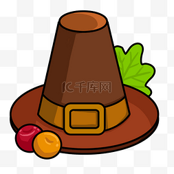 创意帽子插画图片_手绘感恩节巧克力帽子插画