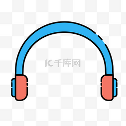 歌单图标图片_创意蓝色卡通音乐耳机兴趣爱好图