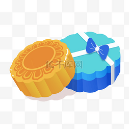 月饼盒图片_手绘中秋节月饼礼盒插画