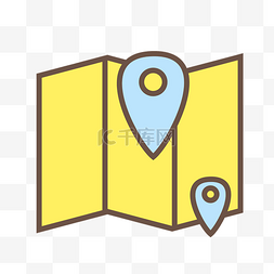 黄色手绘地址元素