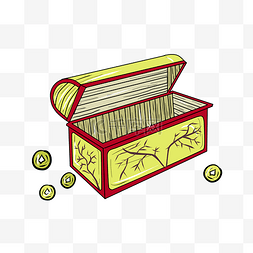 箱打开图片_黄色金币木质宝箱