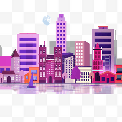城市建筑海报图片_矢量城市建筑主题插画
