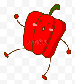 红色甜椒图片_卡通拟人化蔬菜食材红甜椒免抠图