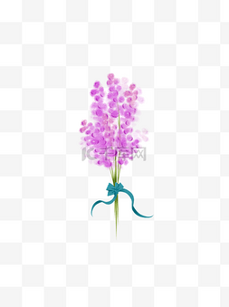 之一图片_手绘花束之一束浪漫花香薰衣草紫