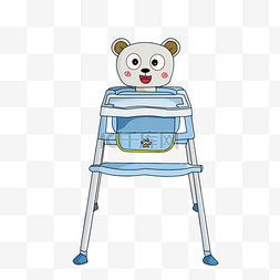 婴儿餐椅图片_蓝色小熊婴儿餐桌