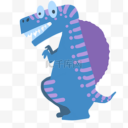 紫色恐龙图片_蓝紫色棘背龙 