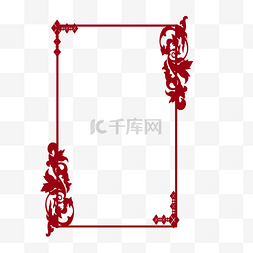 文本装饰中国风图片_唯美红色边框唯美图案元素