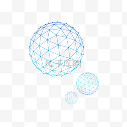 蓝光效点图片_点线结构抽象创意球体