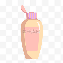 粉色洗面奶图片_手绘瓶装洗面奶插画