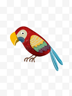 彩色羽毛的小鸟卡通元素