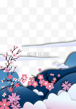 樱花节矢量背景图案