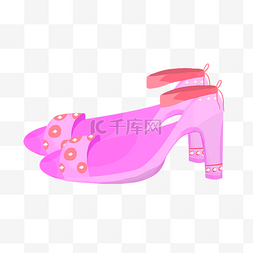 创意高跟鞋图片_手绘粉色的高跟鞋插画