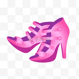 创意高跟鞋图片_女式紫色高跟鞋插画