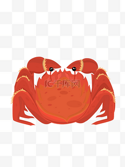 生鲜螃蟹手绘图片_卡通一只大闸蟹可商用元素