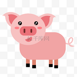 粉红色小猪矢量图图片_矢量图粉红色小猪