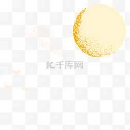 卡通圆圆的月亮图片_卡通黄色月球下载