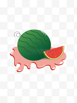水果图片_西瓜水果卡通处暑矢量元素可商用