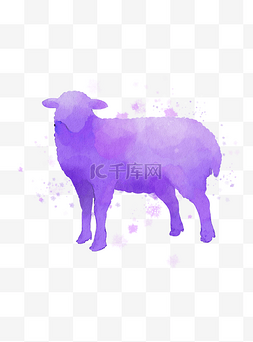 手绘水彩动物十二生肖羊