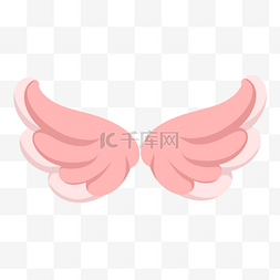 折翅膀的鹰图片_粉色卡通天使翅膀插画