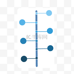 ppt简洁模板图片_蓝色线状分类图标