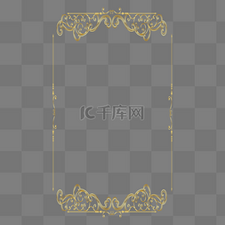 卡通风格边框图片_矩形对称风格巴洛克装饰