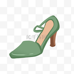 女王节女鞋图片_三八妇女节绿色高跟鞋