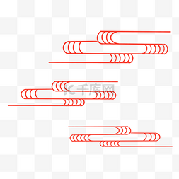 云彩免扣图片_手绘中国风红色云纹免扣素材