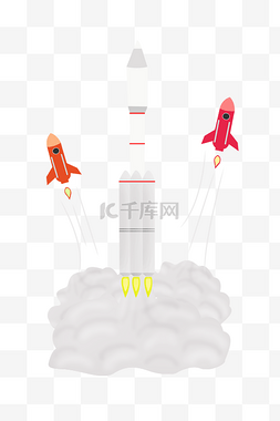 红色火箭素材图片_世界航天日火箭 