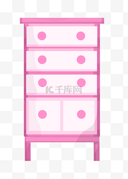 手绘粉色的柜子插画