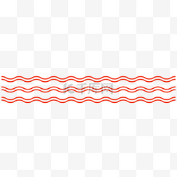 手绘红色波浪曲线