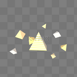 浅黄图片_C4D立体几何角锥漂浮装饰素材