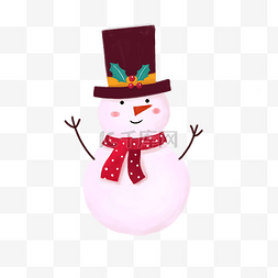 温暖圣诞节素材图片_圣诞节礼帽雪人可爱PNG平安夜温暖