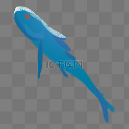 蓝色创意海鱼元素