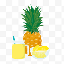 夏季饮品海报图片_通用节日彩色卡通手绘菠萝