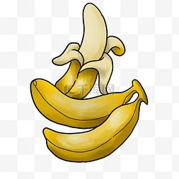 鲜果蔬果香蕉插画
