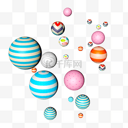 球体矢量图图片_七彩条纹色彩圆形球体