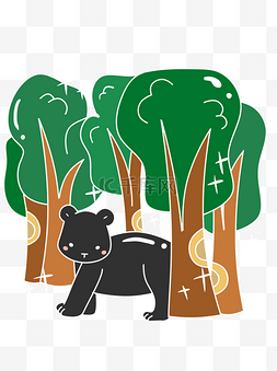 清新森林动物图片_儿童可爱卡通清新森林动物