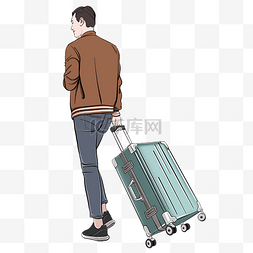 旅客图片_春运时拿着行李的旅客5