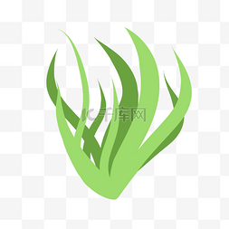 海藻海报图片_卡通绿叶装饰手绘文艺小清新海藻