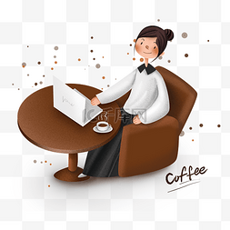 女系列图片_工作系列咖啡店工作喝咖啡的女白